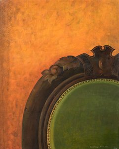 Armchair on orange background