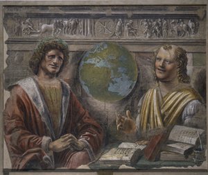 Heraclitus and Democritus, 1486