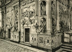 Marble Screen of Holy House, designed by Donato Bramante, Sanctuary of Holy House, Loreto, Marche, Italy