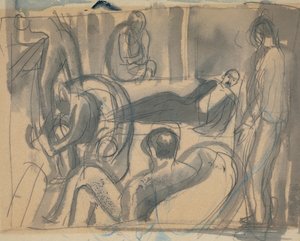 Maynard Keynes, Lytton Strachey and Others, c.1916 by Dora Carrington