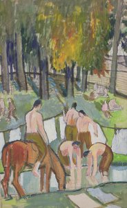 Soldiers at a Stream by Dora Carrington