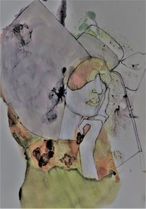 Abstract Pensive Woman by Doris Schmitz