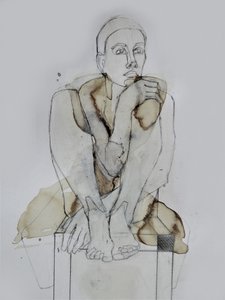 Contemplative Seated Figure by Doris Schmitz