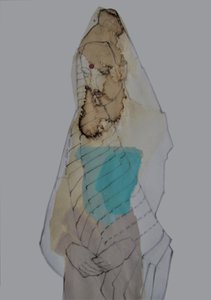 Contemplative Veiled Figure by Doris Schmitz