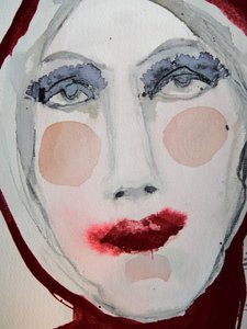 Dramatic Watercolor Face