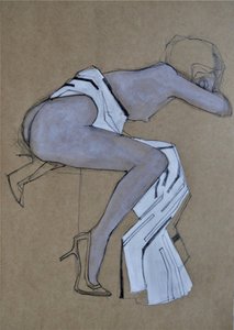 Elegant Nude Fashion Sketch