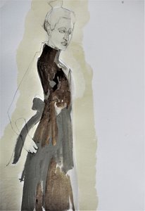 Elegant Woman Fashion Sketch
