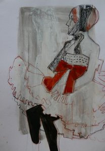 Elegant Woman Red Bow