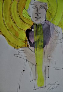 Expressive Yellow Portrait