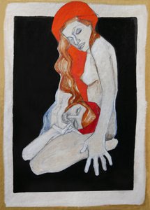 Sorrowful Red Embrace by Doris Schmitz