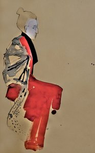 Woman In Red Kimono by Doris Schmitz