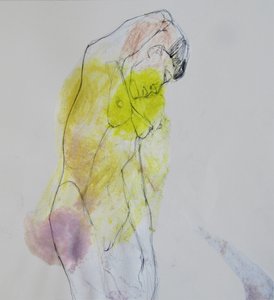 Yellow Nude Figure by Doris Schmitz