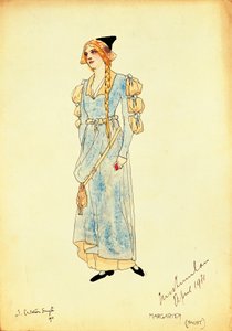 Costume Sketch for Marguerite for Performance Faust, by Carleton Smyth