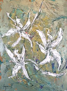 Dancing White Flowers