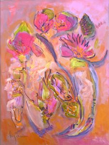 Pink Floral Abstract by Dorothy Fagan