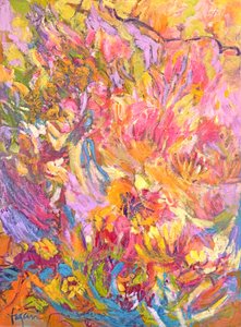 Vibrant Abstract Flowers by Dorothy Fagan