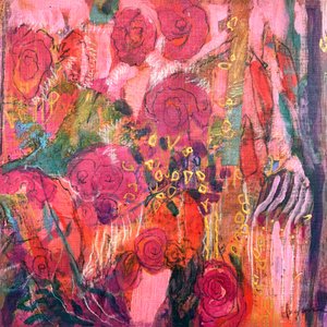 Vibrant Abstract Roses by Dorothy Fagan