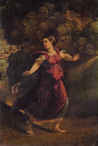 A Woman Fleeing on a Wooded Path, c.1520s