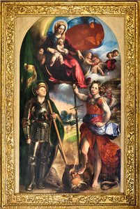 Madonna with Infant Jesus and St George and St Michael Archangel, c.1518 by Dosso Dossi
