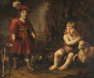 Portraits of Two Boys in a Landscape by Douwe Juwes de Dowe