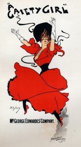 A Gaiety Girl, Operetta by Owen Halls and Sidney Jones. Poster by Dudley Hardy, England