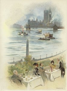 Lunch on Terrace Overlooking the Thames