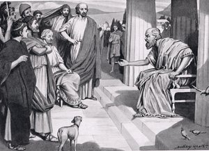 Socrates Addressing the Athenians, illustration from Hutchinson