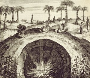 A Giant Underground Steam Cooker, from China Illustrated by Athanasius Kircher, 1667 by Dutch School