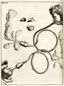 Apparatus for tobacco smoke enemas, from Exercitationes Practicae circa Medendi Methodum by Frederik Dekkers, 1694 by Dutch School