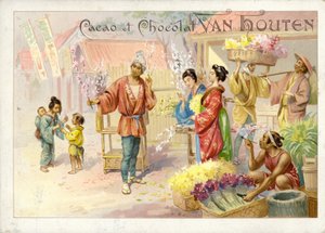 Chinese flower vendors by Dutch School