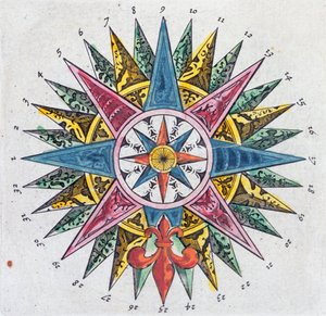 Compass Rose, from a Blaue Atlas, published in Amsterdam
