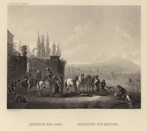 Departure for Hunting by Dutch School
