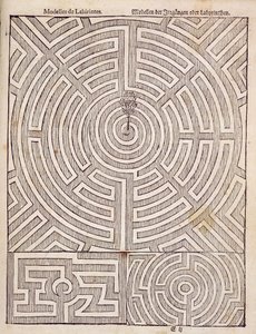 Designs for mazes, from The Dutch Gardener by Johann van der Groen, published 1699 by Dutch School