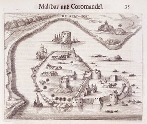 Dutch fort on the coast of Malabar, East Indies by Dutch School