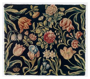 Folding Screen with Floral Tapestry Panels, Made in Holland or Possibly Soho, England by Dutch School
