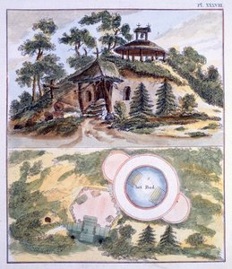 Garden decorations, from Magazine of Garden Gems by G. van Laar, published 1802