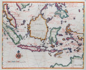 Map showing Borneo, Clebes (Sulawesi), Java and other Indonesian islands
