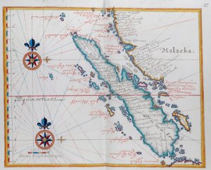 Map showing Malacca and Sumatra, western Indonesia, part of the Sunda islands