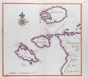 Map showing part of the Island of Ceram (Seram) and Bonoa (Pulau Boano) and Pulau Kelang and Pulau Manipa