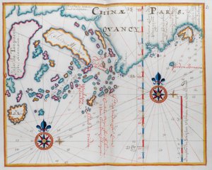 Map showing part of the coast of China, and islands