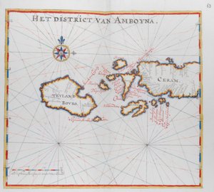 Map showing the islands of Bouro and Ceram (Seram), Indonesia