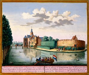 View of Marquette House, Kennemerland, from Het Zeganpralent Kennemerlant by Hendrick de Leth and Matthias Brouerius Van Nidek, published c.1700-30 by Dutch School