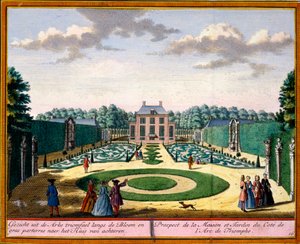 View of the House and Garden near to the triumphal arch, from Het Zeganpralent Kennemerlant by Hendrick de Leth and Matthias Brouerius Van Nidek, published c.1700-30 by Dutch School