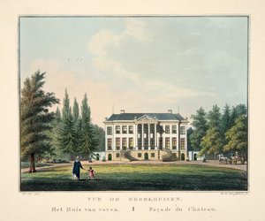 View of Broekhuisen. The House from the Front. Facade of the Chateau by Dutch School