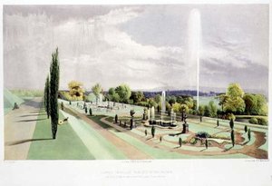 Lower Terrace Garden, Worsley Hall, Published by Thomas McLean by E. Adveno Brooke