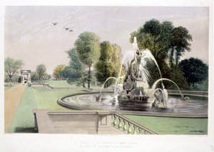 St. George and the Dragon Fountain, Holkham, pub. by Thomas McLean by E. Adveno Brooke