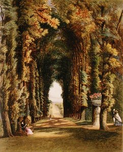 Vista in the Gardens at Teddesley, from The Gardens of England, published 1857 by E. Adveno Brooke