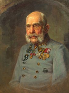 Emperor Franz Joseph I in the Service Uniform of an Austrian Field Marshal by E. Bieber