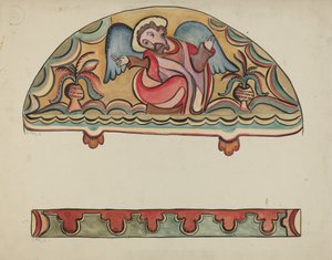 Lunette and Detail from Altar Church at Sanctuario, Chimayo, 1935-1942 by E. Boyd