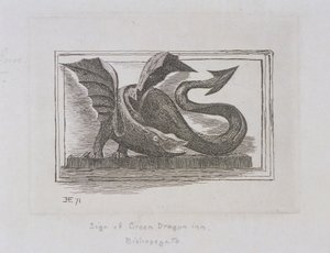 Sign of the Green Dragon Inn, Bishopsgate, London, 1871 by E Edwards